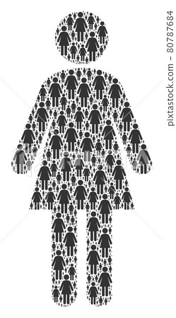 Woman Recursion Mosaic of Itself Items - Stock Illustration [80787684 ...