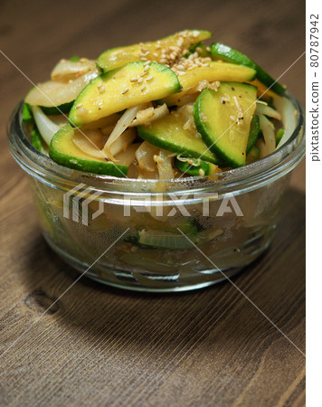 Korean food stir-fried zucchini, cooking Korean food stir-fried zucchini, cooking 80787942