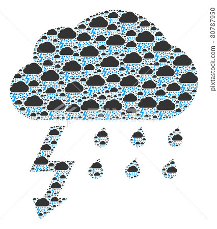 Thunderstorm Fractal Mosaic of Itself Icons Thunderstorm Fractal Mosaic of Itself Icons 80787950