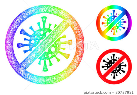 Rainbow Net Gradient Stop Coronavirus Icon 80787951