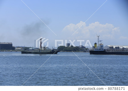 Tanker departing from Miike Port, Omuta City, Tanker departing from Miike Port, Omuta City, 80788171