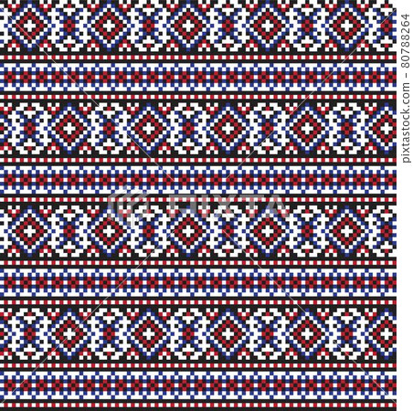Red Christmas Fair Isle Seamless Pattern Background 80788264