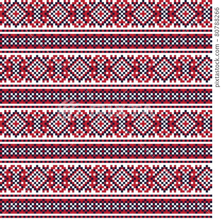 Red Christmas Fair Isle Seamless Pattern Background 80788266