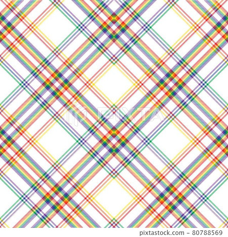 Rainbow Chevron Plaid Tartan textured Seamless Pattern Design 80788569