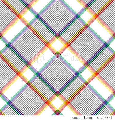 Rainbow Chevron Plaid Tartan textured Seamless Pattern Design 80788571