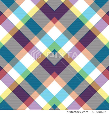 Rainbow Chevron Plaid Tartan textured Seamless Pattern Design 80788604