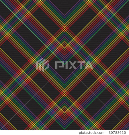 Rainbow Chevron Plaid Tartan textured Seamless Pattern Design 80788610