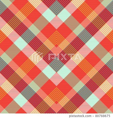 Colourful Chevron Plaid Tartan textured Seamless Pattern Design 80788675