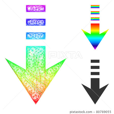 Spectrum Net Gradient Send Down Icon - Stock Illustration [80789055 ...