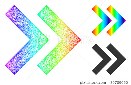Rainbow Net Mesh Gradient Shift Right Icon 80789060