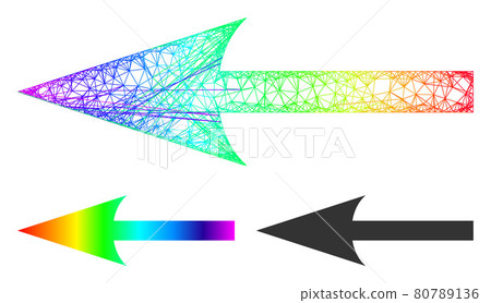 Spectral Hatched Gradient Sharp Arrow Left Icon - Stock Illustration ...