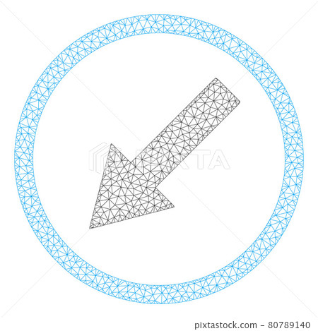 Polygonal Mesh Down-Left Rounded Arrow Icon Polygonal Mesh Down-Left Rounded Arrow Icon 80789140