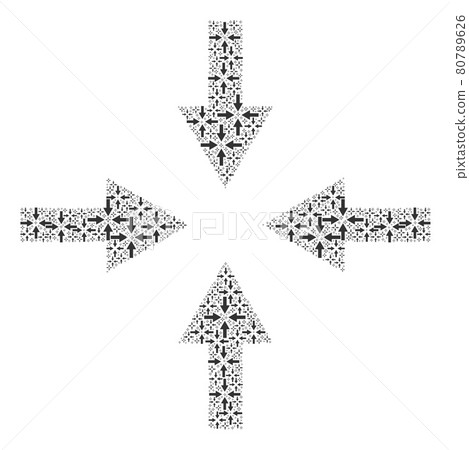 Compress Arrows Fractal Collage of Itself Icons-插圖素材 [80789626] - PIXTA圖庫