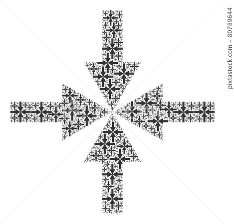 Compress Arrows Recursion Mosaic of Itself Icons - Stock Illustration ...