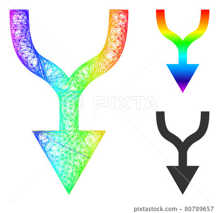 Spectral Network Gradient Combine Arrow Down Icon - Stock Illustration ...