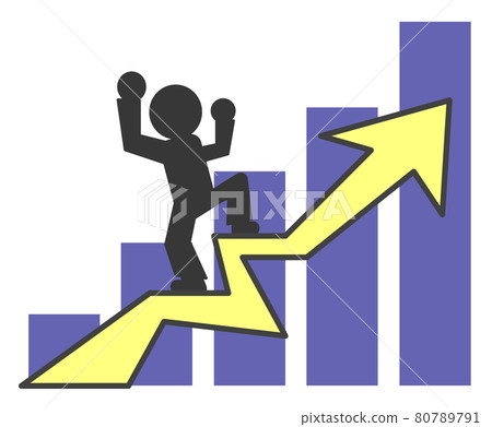 Illustration of a person who made an effort and succeeded Illustration of a person who made an effort and succeeded 80789791