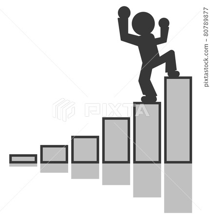 Illustration of a person who rejoices and makes a guts pose 80789877