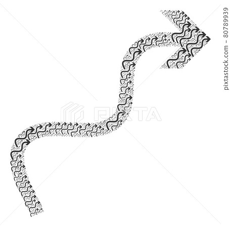 Curve Arrow Recursive Mosaic of Itself Items - Stock Illustration ...