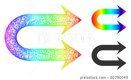 Rainbow Net Gradient Double Right Arrow Icon - Stock Illustration ...