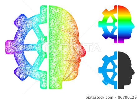 Spectrum Net Mesh Gradient Cyborg Gear Icon Spectrum Net Mesh Gradient Cyborg Gear Icon 80790129
