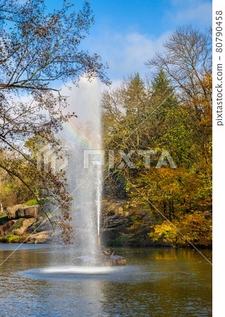 Snake fountain in the Sofiyivsky arboretum. Uman, Ukraine 80790458