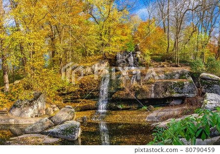 Waterfall in the Sofiyivsky arboretum. Uman, Ukraine 80790459