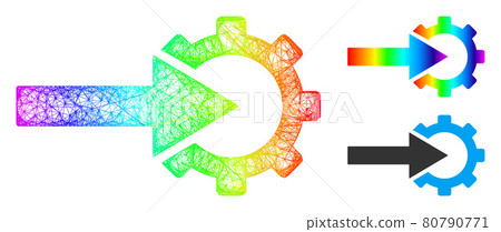 Spectral Linear Gradient Cog Integration Icon - Stock Illustration ...