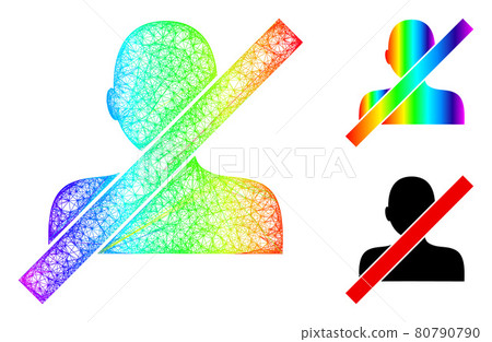Rainbow Net Mesh Gradient Closed Man Icon Rainbow Net Mesh Gradient Closed Man Icon 80790790