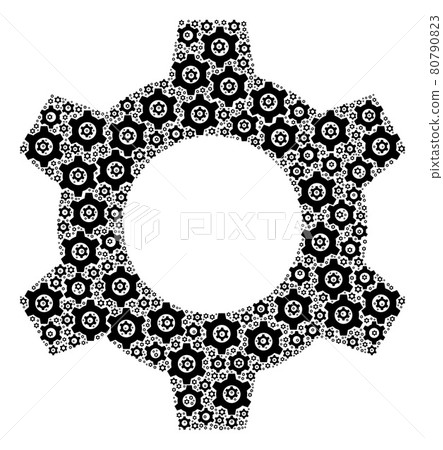 Cog Recursive Mosaic of Itself Items - Stock Illustration [80790823 ...