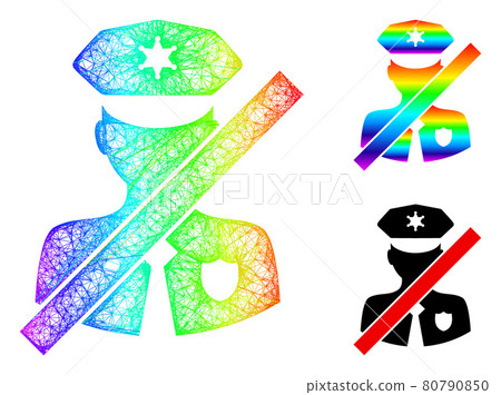 Rainbow Linear Gradient Closed Police Patrol Icon - Stock Illustration ...