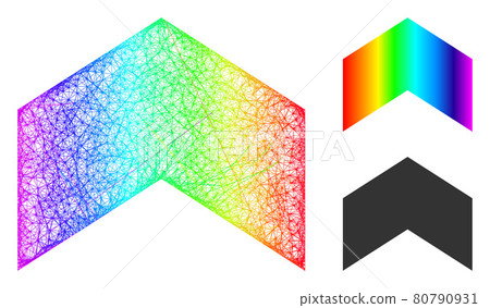 Rainbow Net Mesh Gradient Direction Up Icon - Stock Illustration ...