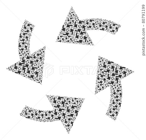 Cyclone Arrows Fractal Mosaic of Itself Icons - Stock Illustration ...
