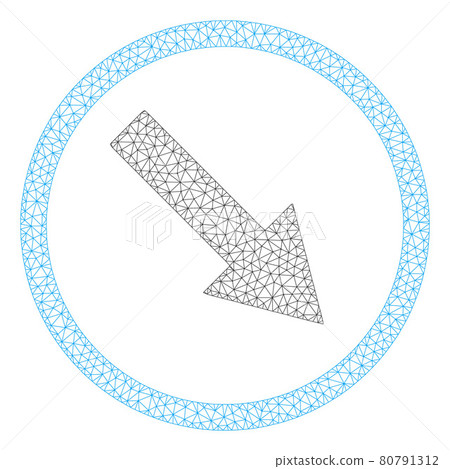 Web Carcass Down-Right Rounded Arrow Icon Web Carcass Down-Right Rounded Arrow Icon 80791312