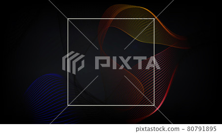 Black abstract background, minimal smooth wave patterns in different colors with a gradient 80791895