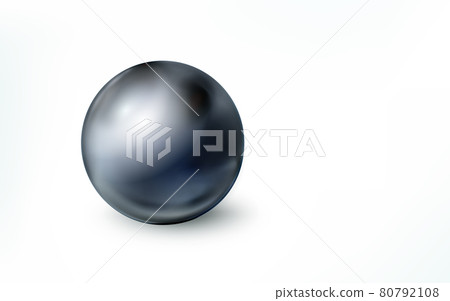 Nickel plating or oxidation realistic metal sphere isolated on white. Orb. Ball, chrome dark 80792108