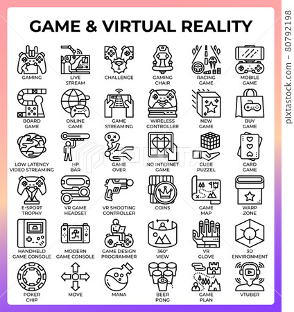 Game and virtual reality icon set 80792198