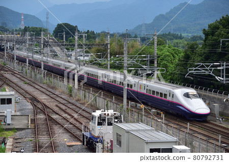 Joetsu Shinkansen Jomokogen JR East E2 Series 1000 series J54 formation (Niigata) Toki Tanigawa Joetsu Shinkansen Jomokogen JR East E2 Series 1000 series J54 formation (Niigata) Toki Tanigawa 80792731