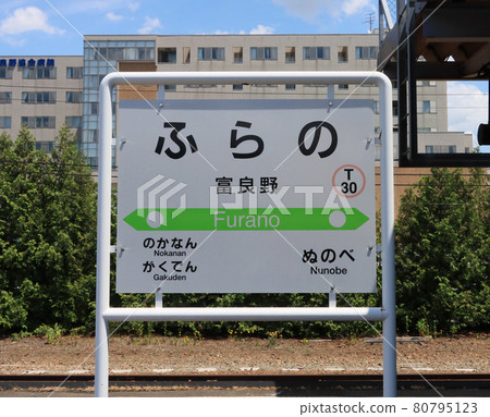 Station name mark of Furano Station Station name mark of Furano Station 80795123