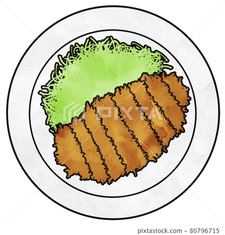 Watercolor pork cutlet (png) - Stock Illustration [80796715] - PIXTA