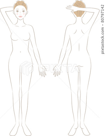 Female naked whole body beauty front and back Female naked whole body beauty front and back 80797142