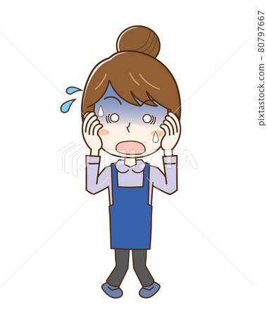 一個不耐煩、臉色蒼白的女人 80797667