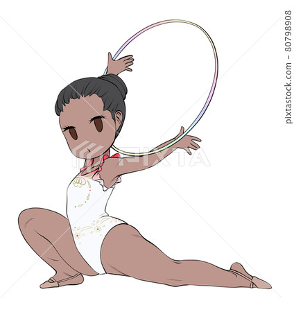 黑人女子藝術體操運動員,表情嚴肅 黑人女子藝術體操運動員,表情嚴肅 80798908