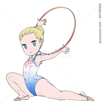 白人女子藝術體操運動員,表情嚴肅 白人女子藝術體操運動員,表情嚴肅 80798909