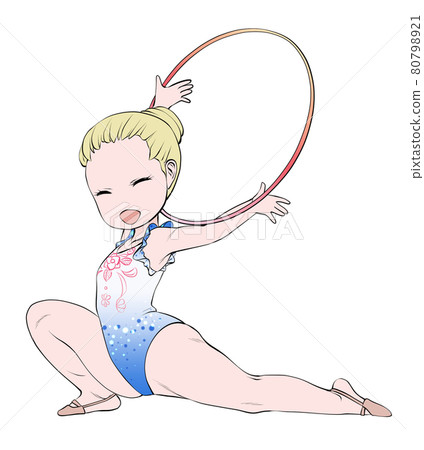 白人女子藝術體操運動員,笑得像個箍 白人女子藝術體操運動員,笑得像個箍 80798921