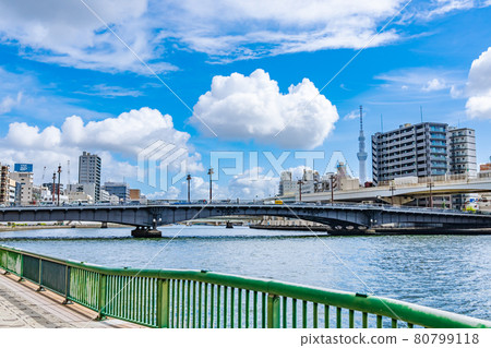 Cityscape of Tokyo Scenery around Ryogokubashi 80799118
