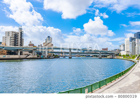Cityscape of Tokyo Scenery around Ryogoku Junction 80800319
