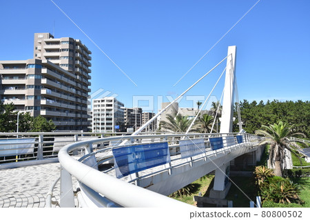 Scenery of Hamasuka intersection pedestrian bridge Chigasaki city 80800502