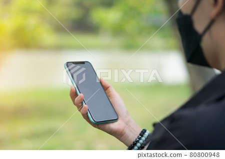 Woman hand using smartphone to do work business, social network, communication. Woman hand using smartphone to do work business, social network, communication. 80800948