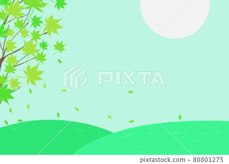 Green maple and hill card 80801275