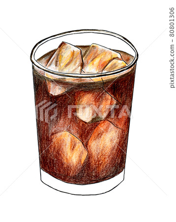 Hand drawn illustration of iced coffee Hand drawn illustration of iced coffee 80801306